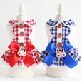 Petstyle spring and summer new strawberry buckle rabbit rabbit skirt big bow dress dog clothes cat