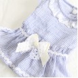 Petstyle spring and summer new vertical striped ruffle skirt dress dog clothes cat skirt