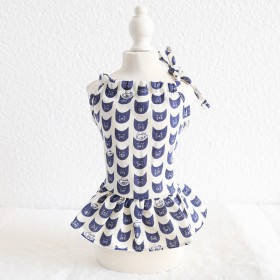 Petstyle Spring and Summer New Japanese Kitten Camisole Dress Western Dress Dog Clothes Cat Skirt