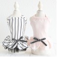 Petstyle spring and summer new baseball style vertical stripe skirt simple dress dog clothes cat clothes
