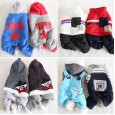 Petstyle autumn and winter new thick wool hooded four-legged teddy pet dog with hooded clothes