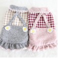 Petstyle autumn and winter new plaid small lace doll skirt pet clothes dog clothing