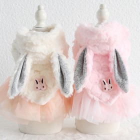 Petstyle autumn and winter new love small backpack rabbit rabbit skirt pet clothes dog clothing