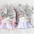 Petstyle autumn and winter new striped shoulder strap bow strap skirt pet clothes dog clothing