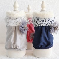 Petstyle autumn and winter new elegant corsage cotton clothes pet clothes dog clothing