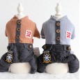 Petstyle autumn and winter new 32 wooden buckle four-legged clothes pet clothes dog clothing