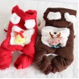 Petstyle autumn and winter new Christmas elk hooded four-legged clothes pet clothes dog clothing