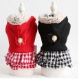 Petstyle Autumn and Winter New Dalian Hat Plaid Skirt Pet Clothes Dog Clothing