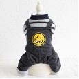 Petstyle Autumn and Winter New Bad Smile Striped Four-Piece Pet Clothes Dog Clothing