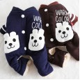 Petstyle autumn and winter new bear double pocket four-legged clothes pet clothes dog clothing