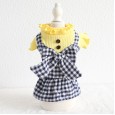 Petstyle autumn and winter new candy wooden buckle plaid skirt pet clothes dog clothing