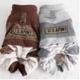 Petstyle autumn and winter new ARMY retro striped four-legged clothes pet clothes dog clothing