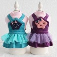 Petstyle autumn and winter new cloud stars stripe velvet strap dress pet clothes dog clothing