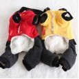 Petstyle autumn and winter new color-matching sleeves hooded four-legged clothes pet clothes dog clothing
