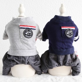 Petstyle autumn and winter new black cat pocket four-legged clothes pet clothes dog clothing