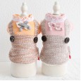Petstyle autumn and winter new lace collar round buckle straps pet clothes dog clothes