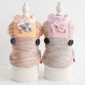 Petstyle autumn and winter new lace collar round buckle straps pet clothes dog clothes