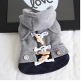 Petstyle autumn and winter imitation wooden button coat pet clothes dog clothing slim hoodie gown