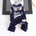 Petstyle Winter Model X Plaid College Strap Four-Piece Pet Clothes Dog Clothing Cowboy Strap