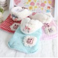Petstyle autumn and winter bunny pocket plaid vest pet clothes dog clothes cat clothes plush