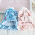 petstyle pet autumn and winter clothes wooden buckle college skirt dog plus velvet two-leg cotton coat revival student