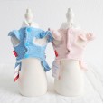 petstyle pet autumn and winter clothes wooden buckle college skirt dog plus velvet two-leg cotton coat revival student