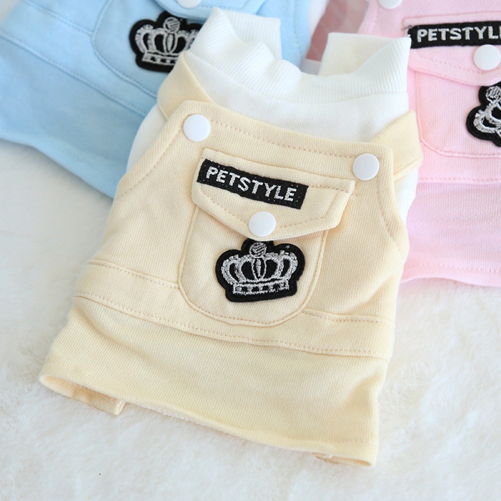 Petstyle autumn and winter crown student skirt pet Korean college style dog bib cat cat cotton coat
