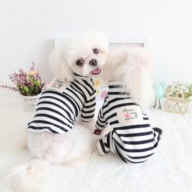 Petstyle autumn and winter new striped home service home service pet clothes dog clothes couple clothes