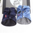 Petstyle autumn and winter old denim print coat pet clothes dog clothing cat cool shoveling officer