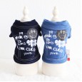 Petstyle autumn and winter old denim print coat pet clothes dog clothing cat cool shoveling officer