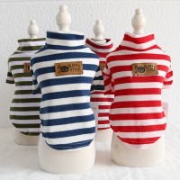 Petstyle autumn and winter new seven-color wide stripe bottoming shirt pet casual clothes puppy dog cat