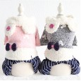 Limited bright autumn and winter new rabbit striped four-legged clothes pet clothes dog clothing