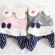 Limited bright autumn and winter new rabbit striped four-legged clothes pet clothes dog clothing