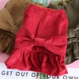 Petstyle autumn and winter new clothes retro skirt pet skirt corduroy bib