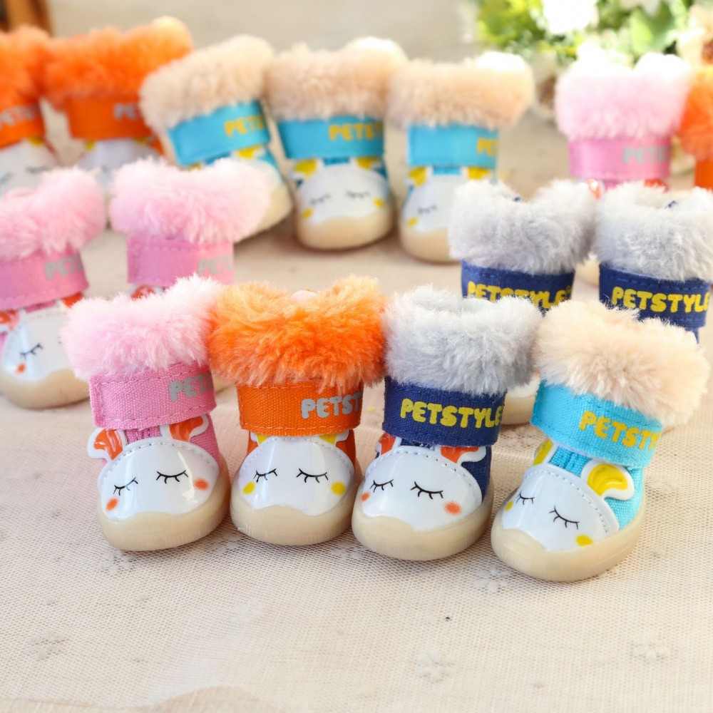 Pet Winter Dog Shoes Warm Bunny Shoes Teddy Bear Xiong Bo Mei Shi Shi Pet Shoes