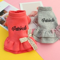 Dog clothes puppies costumes Bomei Teddy pet cat costumes autumn and winter plus velvet thick princess bow skirt