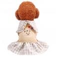 Dog clothes princess dress Teddy bear Xiong Bomei small and medium-sized dogs spring and summer dress pet cute flower bear plaid skirt