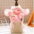 Teddy chihuahua puppies pet dog dog cat clothes early summer pink lace temperament princess skirt