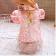 Teddy chihuahua puppies pet dog dog cat clothes early summer pink lace temperament princess skirt