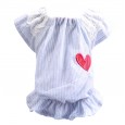 Teddy dog clothes lace doll shirt blue and white love pet dog fashion comfortable than Xiong Bomei puppies clothes