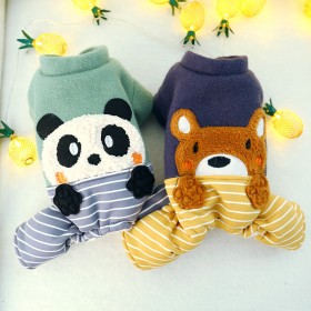 Pet puppy dog clothes small and medium-sized dog clothing claw claw four feet thick padded coat to keep warm and velvet