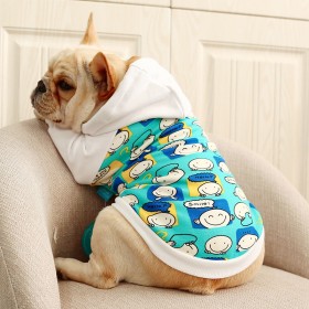 Dog autumn and winter clothing law Dou Schnauzer Corgi pet plus velvet warm winter Teddy clothes hooded sweater