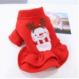 Christmas dogs autumn and winter clothes Teddy Bomei cat pet clothing padded warm ladies celebrity waffle princess dress