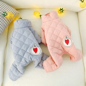 Pet clothes love small bulbs four-leg cotton coat winter warm Teddy Panda costume
