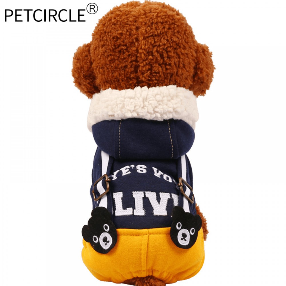 Dogs and cats clothes accessories Teddy four-legged clothes Bomei thickened chocolate small dog puppies autumn and winter clothing padded jacket