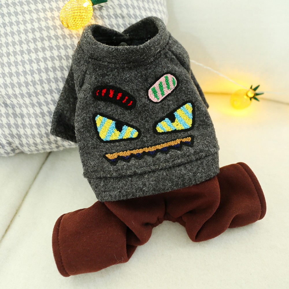 New Teddy Bear Puppy Caterpillar Monster Demon Dark Four-legged Fall Winter Cat and Dog Clothes