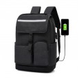 New men's leisure sports backpack middle school student schoolbag backpack USB business computer bag charging backpack