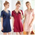 Yao Ting explosion models silk ladies pajamas summer sexy short-sleeved nightdress female summer SQ1021