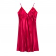 Yaoting silk pajamas ladies summer lace sexy suspenders nightdress red wedding home service DQ1339
