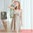 Yaoting silk pajamas ladies summer lace sexy suspenders nightdress red wedding home service DQ1339